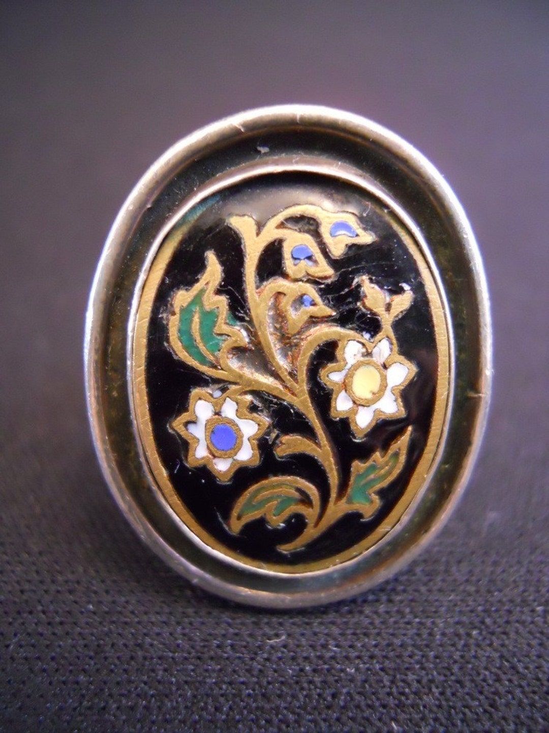 Vintage Button Ring Sterling Ladies Size 7 Handmade - Etsy