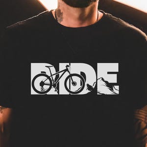Mountain Bike Ride SVG, Digital Download, Outdoor Adventure Cut File, Cyclist Gift, MTB Clipart, Cycling Adventure Digital Art for T-Shirts