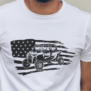 ATV Off-Road Vehicle Graphic Art Print Patriotic USA Flag Svg Cutfile UTV Off-Road Graphic 4x4 Side by Side Design for T-Shirt Digital File