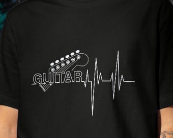 Archivos SVG de latido de guitarra, gráficos de ritmo de las cuerdas, descarga digital, clipart de guitarrista, archivo de música PNG, guitarra de pulso SVG EPS DXF
