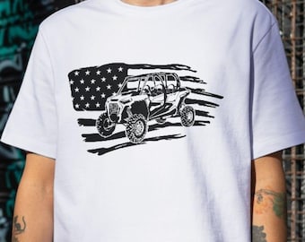 ATV オフロード SVG、車両グラフィック アートプリント、愛国的な米国旗 SVG、カットファイル UTV オフロード グラフィック、4x4 サイドバイサイド デジタルファイル