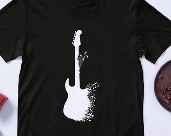 Fading Guitar Notes Svg, Guitar Png, Fading Note Guitar, Music Instrument Graphics, Silhouette, Digital Prints, Clipart, Instant Download