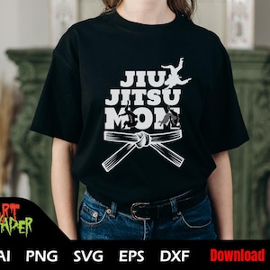 Jiu jitsu svg files, Jiu Jitsu Mom with Judo Fighter Silhouette SVG Design File, Instant Download SVG, Digital Cut File, MMA Graphic Shirt