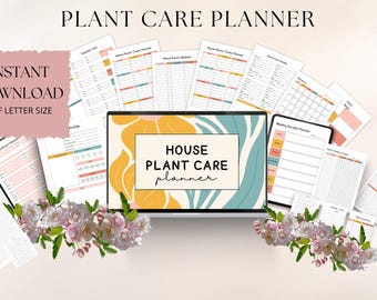 Gartenplaner druckbares PDF, Gartenplaner-Tagebuch digital, Bewässerungsplan für Zimmerpflanzen, Pflegeplaner für Zimmerpflanzen, Garten-Logook