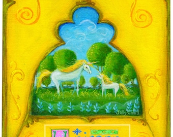 Unicorn Art, Unicorn Printable, Unicorn Nursery Art, Unicorn Baby Art, Unicorn instant Download, Medieval Unicorn Print