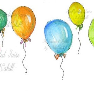 Ballon Clip Art, commercieel gebruik, verjaardag ballon Clip Art, verjaardag Clip Art, digitale ballonnen, ballon graphics, verjaardag kaart printables