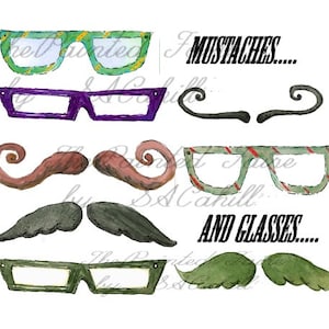 Schnurrbart-ClipArt-Grafiken. Vatertag-ClipArt-Grafiken, Brillen-Clip-Art, Papa ClipArt, Schnurrbart Grafiken, Gläser Grafiken