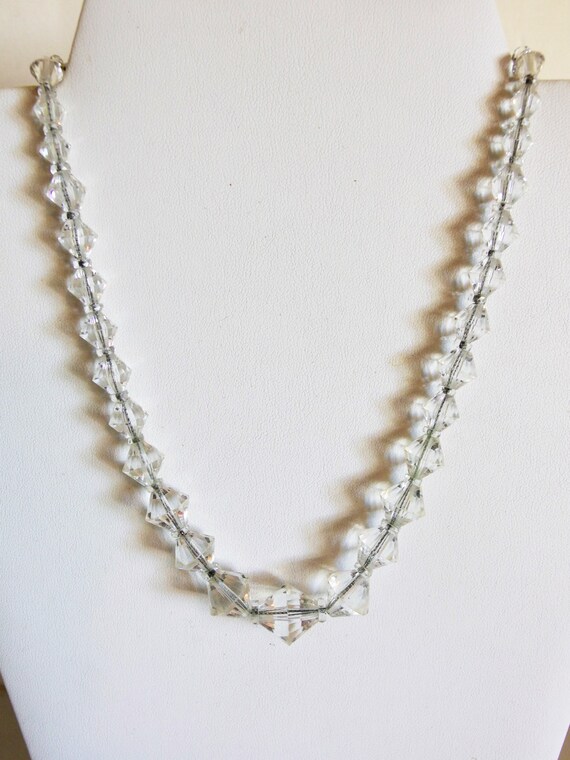 Vintage Lead Crystal Bicone Necklace - image 2