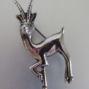 Vintage Sterling Silver Impala Figural Brooch Pin