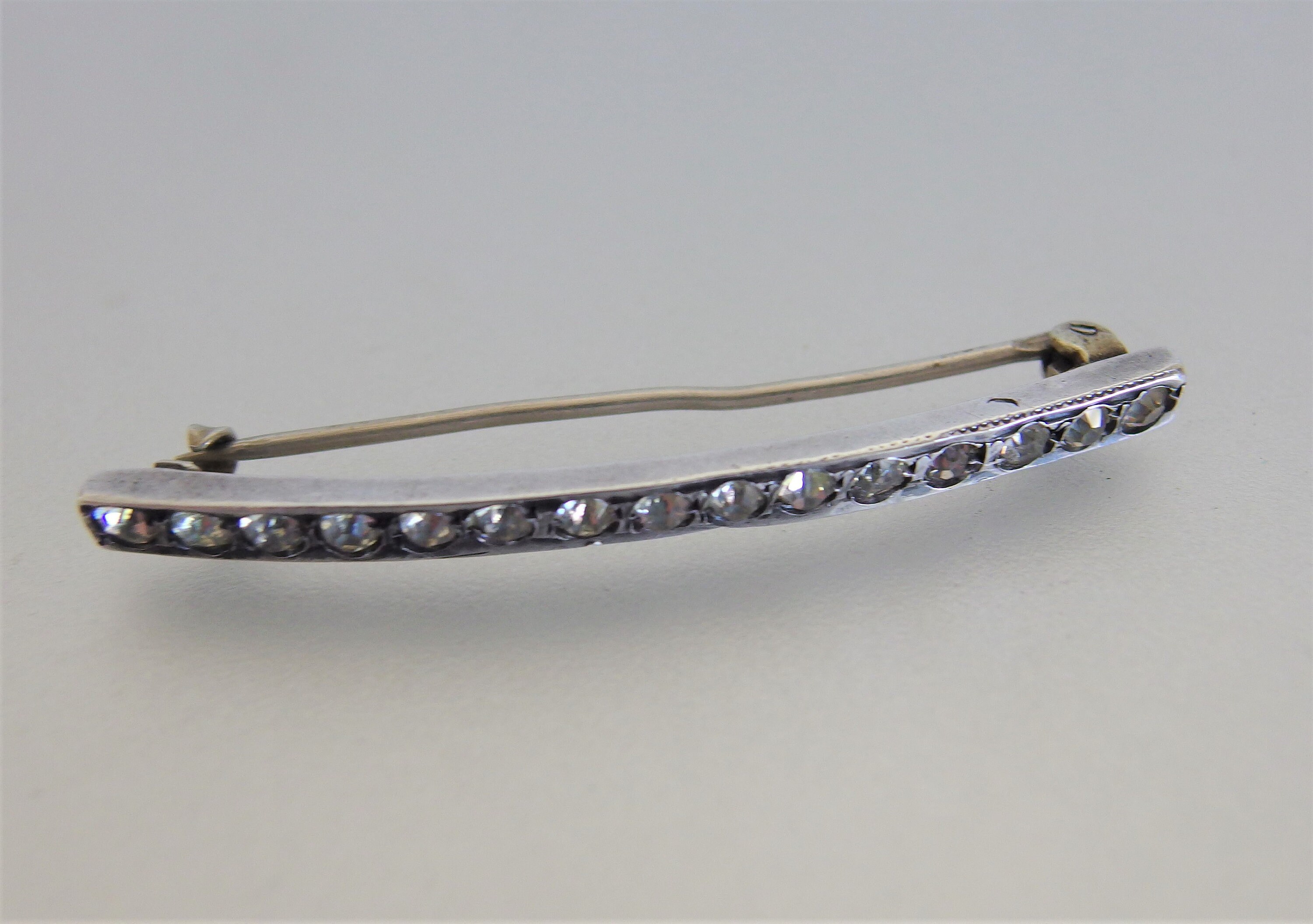 Antique Sterling Clear Rhinestone Bar Pin Brooch Jewelry Etsy