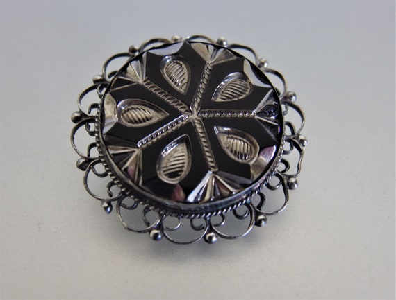 Vintage 1950's Mexico Sterling Silver Carved Glas… - image 8