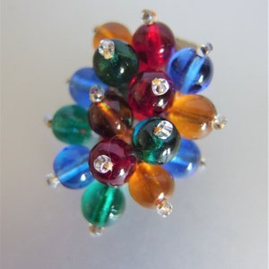 Vintage 1930&#39;s Art Deco Glass Bead Dress Clip
