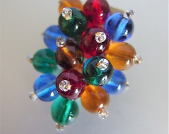 Vintage 1930's Art Deco Glass Bead Dress Clip