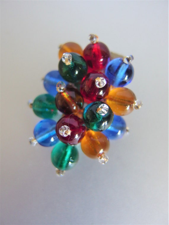 Vintage 1930's Art Deco Glass Bead Dress Clip - image 1