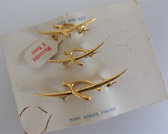 vintage 12K GP Dress Pin Set Bijoux