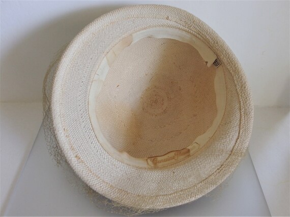 Vintage 1930's OOAK Ladies Straw Hat with Styiliz… - image 7