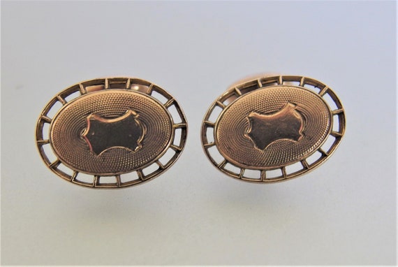 Antique Edwardian 12K GF Oval Ladies Cufflinks - image 10