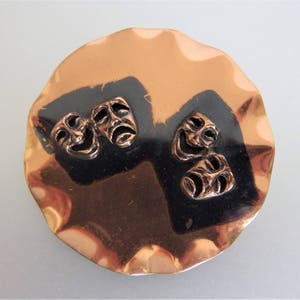 Vintage 1970's Copper Comedy/Tragedy Brooch