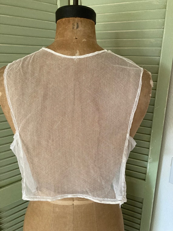 Antique Edwardian Creamy White Netted Lace Camiso… - image 6