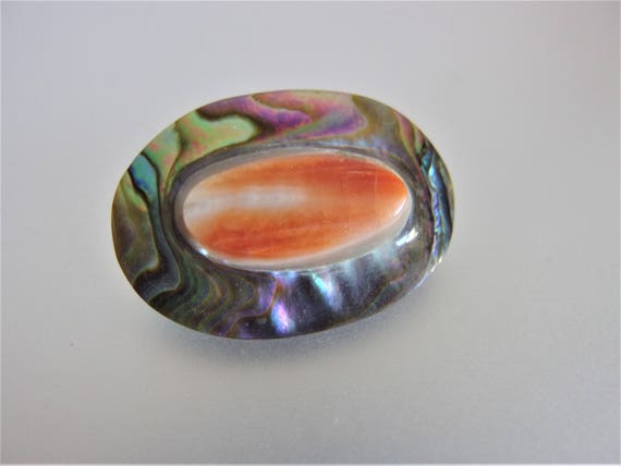 Vintage Blister Pearl Shell Brooch - image 9