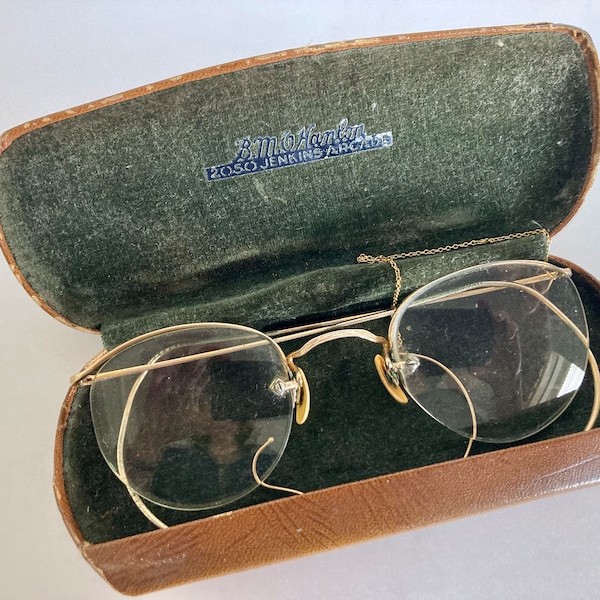 Lunettes pour femme vintage des années 30 remplies d'or 12 carats