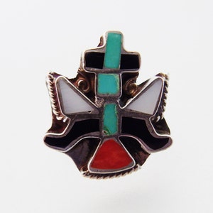 Vintage Southwest Inlaid Turquoise Sterling Ring