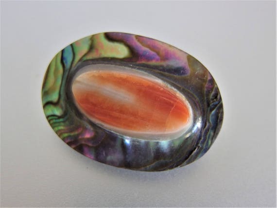 Vintage Blister Pearl Shell Brooch - image 1