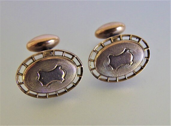 Antique Edwardian 12K GF Oval Ladies Cufflinks - image 6