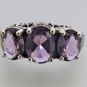 Vintage Sterling Edwardian Style Amethyst Ring