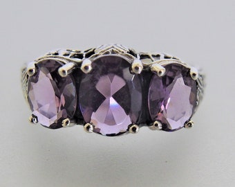 Vintage Sterling Edwardian Style Amethyst Ring