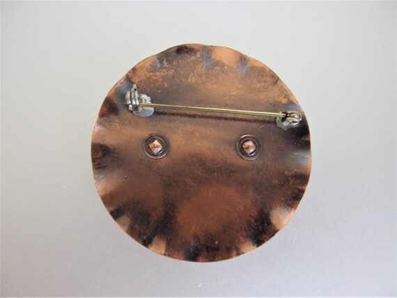 Vintage 1970's Copper Comedy/Tragedy Brooch - image 7