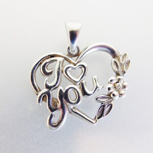 Pretty Vintage Sterling Silver Heart Pendant &quot;To You&quot;
