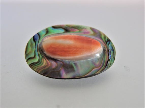 Vintage Blister Pearl Shell Brooch - image 3