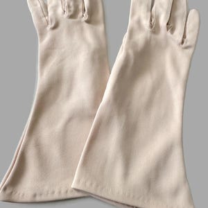 Guantes vintage de nailon rosa ruborizado para mujer