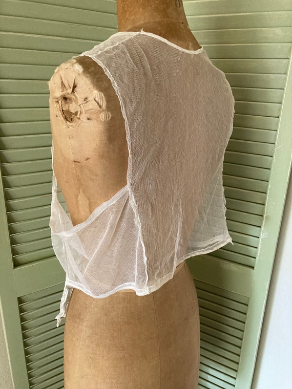 Antique Edwardian Creamy White Netted Lace Camiso… - image 5