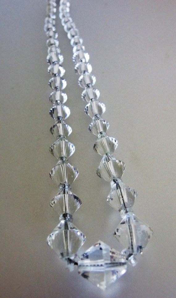 Vintage Lead Crystal Bicone Necklace - image 3