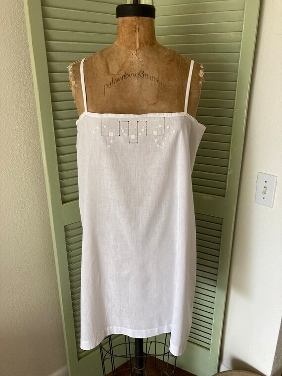 Antique 1920's French White Cotton Ladies Chemise 