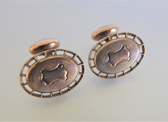 Antique Edwardian 12K GF Oval Ladies Cufflinks - image 3