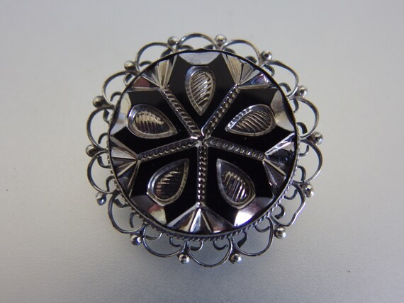 Vintage 1950's Mexico Sterling Silver Carved Glas… - image 9