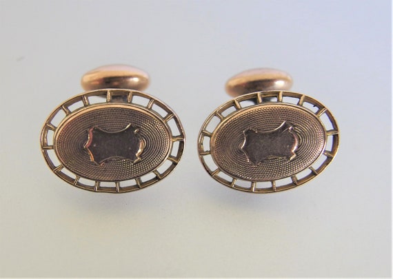 Antique Edwardian 12K GF Oval Ladies Cufflinks - image 8