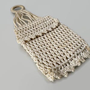 Porte-monnaie ancien en coton naturel pour femmes des années 1920