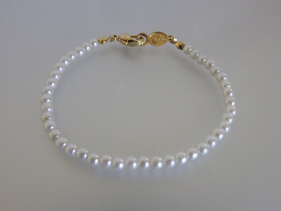 Vintage 1980's Faux Pearl Bracelet Napier - image 5