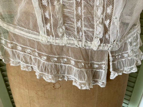 Antique Edwardian Creamy White Netted Lace Camiso… - image 3