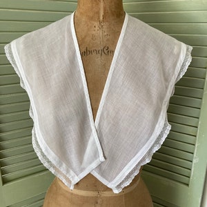 Robe longue à col en coton blanc vintage image 10
