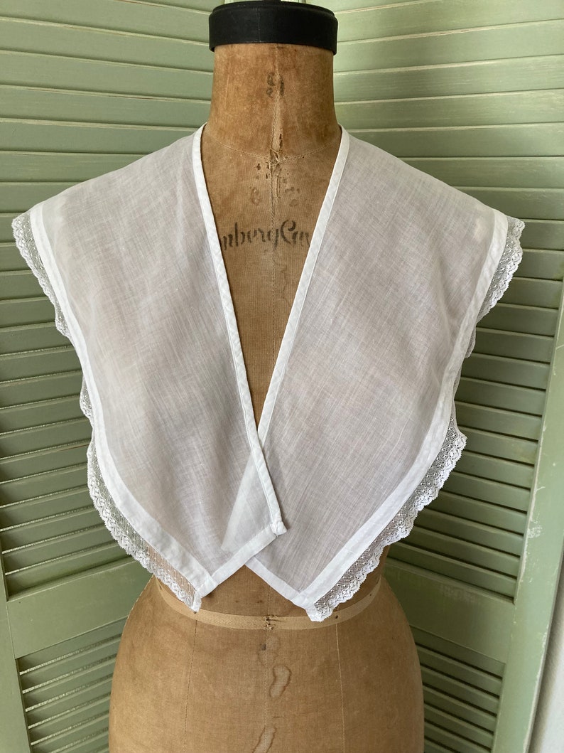 Robe longue à col en coton blanc vintage image 10