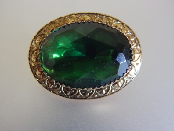 Vintage 1930's Oval Faceted Glass Ladies Collar B… - image 7