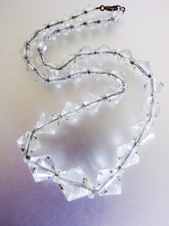 Vintage Lead Crystal Bicone Necklace - image 4