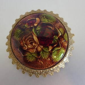 Vintage 1930&#39;s Floral Enamel Brooch