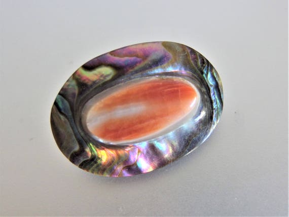 Vintage Blister Pearl Shell Brooch - image 8