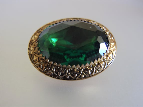 Vintage 1930's Oval Faceted Glass Ladies Collar B… - image 2